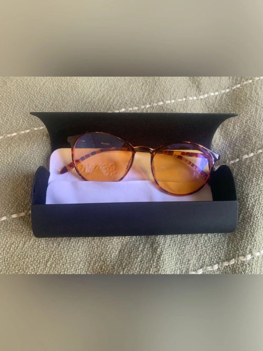 Round Tortoiseshell Amber Anti Blue Light Glasses For Men & Women